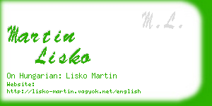 martin lisko business card